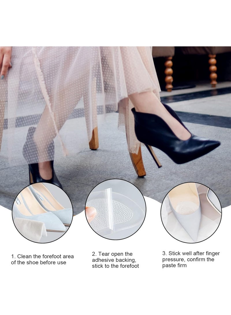 2 Pieces Silicone Anti Slip Forefoot Pads, Heel Cushion Inserts and Metatarsal Pads Reusable Adhesive Gel Foot Pads for Ball of Feet for Women Men Shoes Sandals(1 Pair) - Image 4