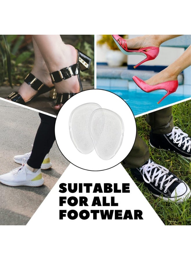 2 Pieces Silicone Anti Slip Forefoot Pads, Heel Cushion Inserts and Metatarsal Pads Reusable Adhesive Gel Foot Pads for Ball of Feet for Women Men Shoes Sandals(1 Pair) - Image 3