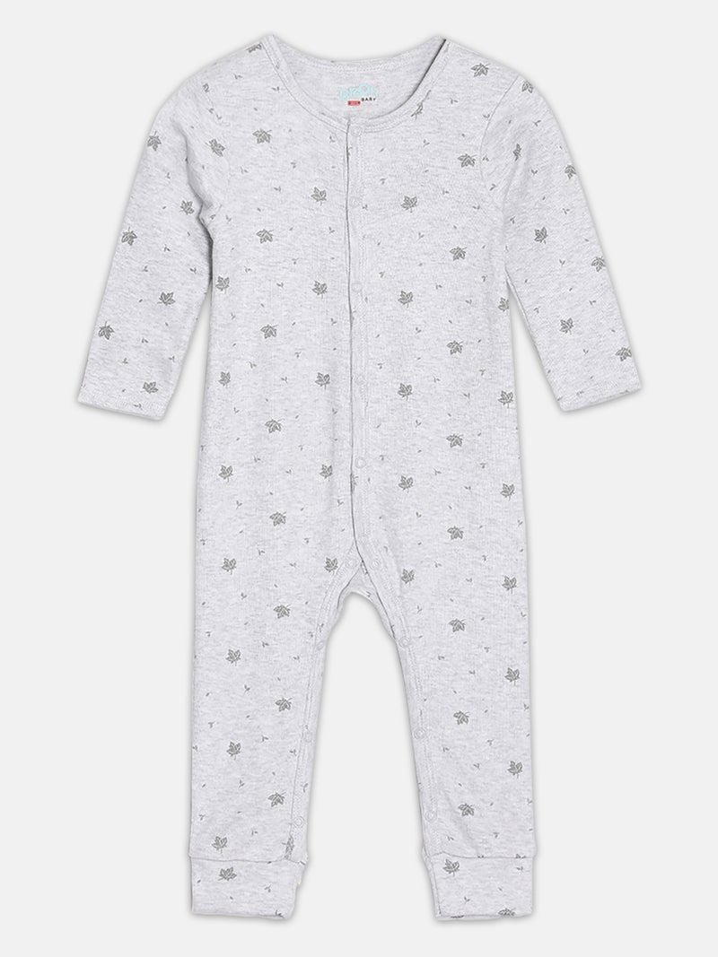 Broon Infant Boys Grey and Blue Printed Organic Cotton Sleepsuit Pack of 2 - Image 3