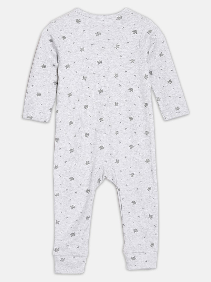 Broon Infant Boys Grey and Blue Printed Organic Cotton Sleepsuit Pack of 2 - Image 5