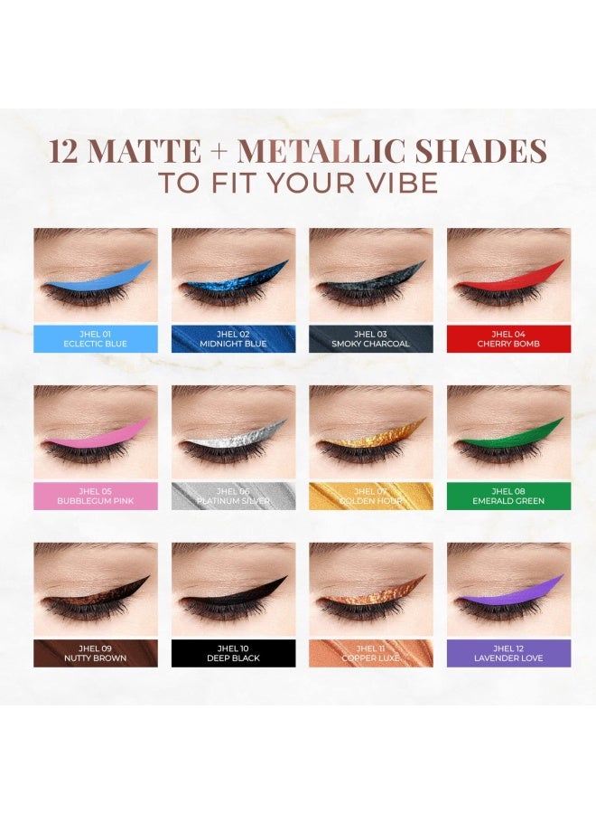 Just Herbs Herb-Enriched Waterproof Eyeliner | Organic, Smudge-Proof Formula with Jojoba Oil & Vitamin E | Long-Lasting, Vegan & Cruelty-Free | For Sensitive Eyes - Image 2