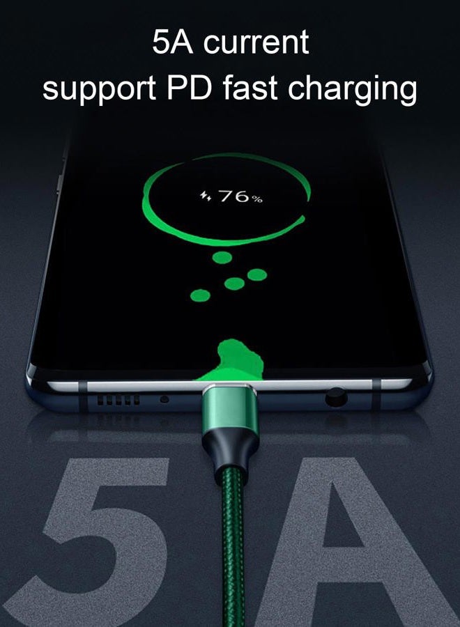 Grtoeud كابل USB-C إلى USB-C بقوة 240 واط بطول 10 أقدام باللون الأخضر، كابل شاحن سريع من نوع C إلى نوع C مضفر متوافق مع MacBook Pro/Air، iPad Pro، Samsung Galaxy S23/S22/S21 Note 10، Pixel، Switch، أجهزة الكمبيوتر المحمولة - Image 3