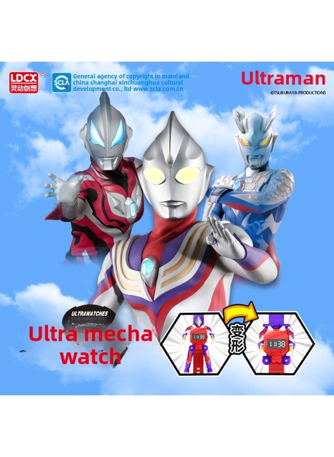 null - Genuine Smart Ultraman Watch Q Mecha Deformation Children Boys Girls Ultraman Hero Watch Toy-Color:Ultra Q-change Watch—ultraman Dekai-Specifications:Standard - Image 1