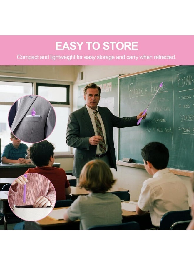 Meetion 3Pcs Telescopic Teachers Pointer, Extendable Hand Pointer Finger Pointer Stick, Mini Retractable Classroom Pointer for Elementary School Kindergarten Teacher,Classroom Supplies (3 Colors) - Image 4