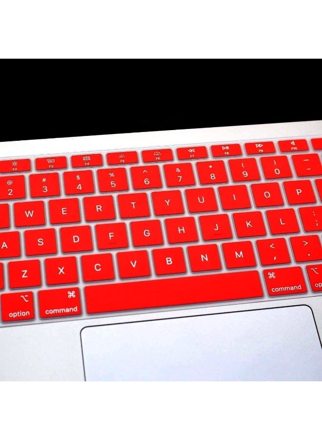 مافانز غطاء لوحة مفاتيح سيليكون بتصميم أمريكي للغة الإنجليزية لجهاز MacBook Air 13" 2020 مع نموذج Touch ID: A2179/A2337 شريحة M1، ملحقات لوحة المفاتيح" أحمر نبيذي - Image 4