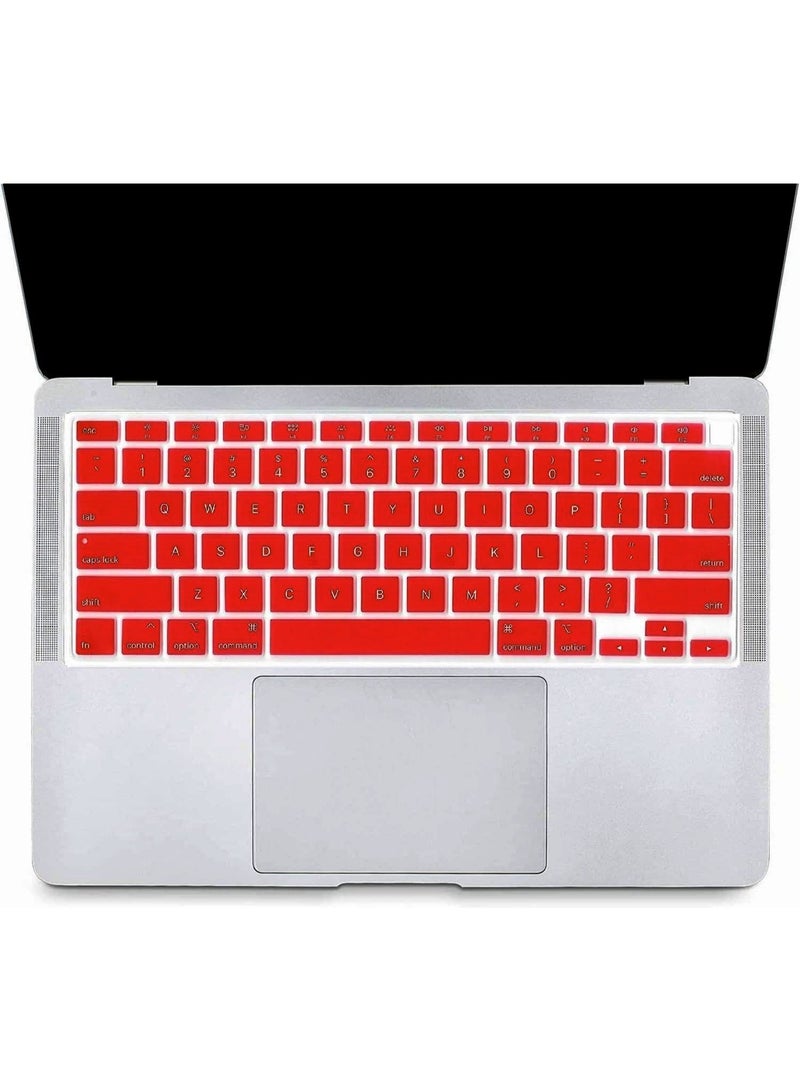 مافانز غطاء لوحة مفاتيح سيليكون بتصميم أمريكي للغة الإنجليزية لجهاز MacBook Air 13" 2020 مع نموذج Touch ID: A2179/A2337 شريحة M1، ملحقات لوحة المفاتيح" أحمر نبيذي - Image 3