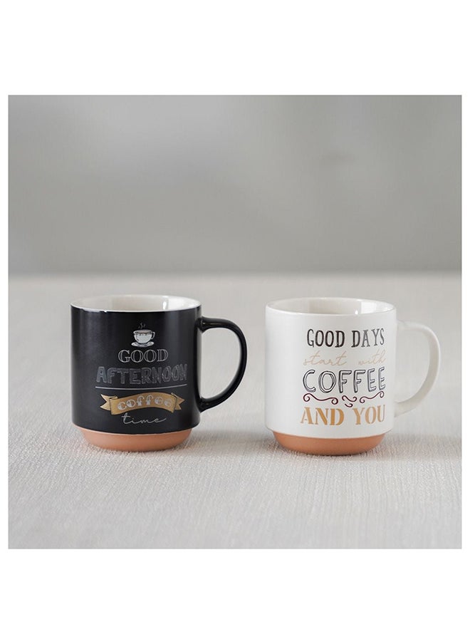 DANUBE HOME Danube Essential 2 Piece New Bone China Mug Set Black 410Ml L 8.7 x W 5.9 x H 9.9 Cm  - Image 2