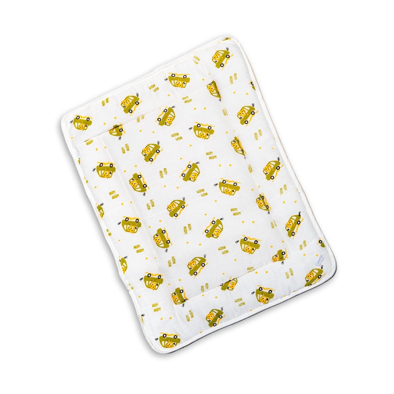 Carerio Newborn Baby Godadi, Soft Mulmul Cotton Baby Bed, Godadi, Crib Sheet, Cartoon Mat Bedding, Multicolor (Medium, Little Racer (08)) - Image 1