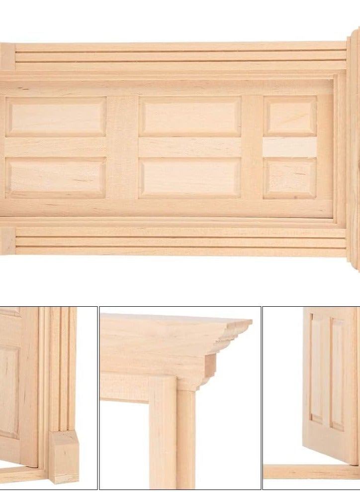 GLOGLOW Dollhouse Miniature Door, 1:12 Miniature Wooden Door Miniature Fairy Door Unpaint Wooden Doors for DIY Scene Doll Home Furniture Craft - Image 2