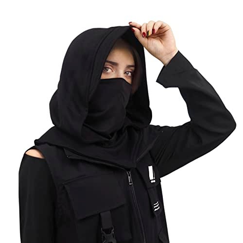 CosplayStudio Rogue Punk Neck Warmer Hooded Cape Hat With Mask | Breathable Face & Neck Gaiter | Cowl Hood Scarf For Outdoor & Cosplay - Image 1