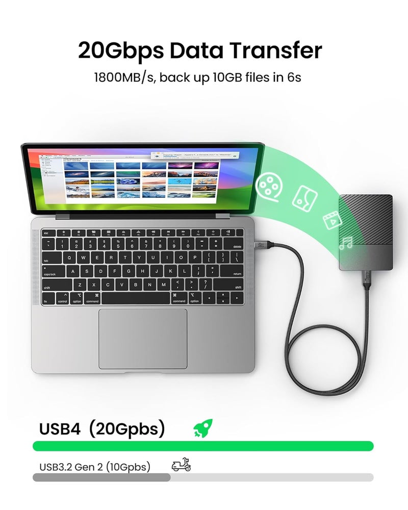 Silkland USB 4 for Long Thunderbolt 4 Cable 16.5FT/5M, 20Gbps Data Transfer, Supports 5K/4K@60Hz, 240W PD 3.1 Charging, USB C Video Cable Compatible for Thunderbolt 3, MacBook, SSD, Docking,VR Headset - Image 3