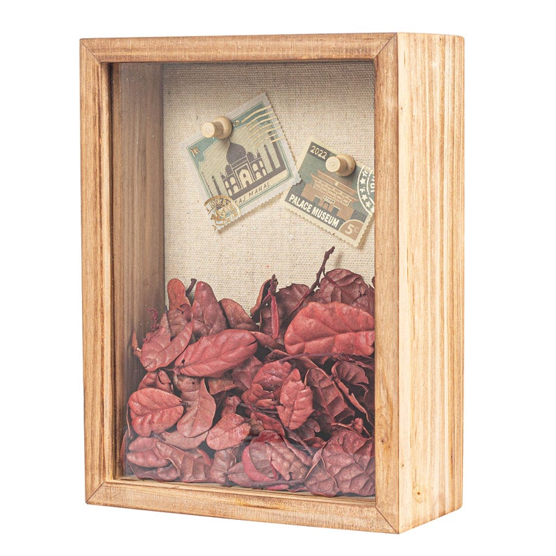 Increased Fire Shadow Box Frame 6x8 Shadow Box Display Case with Linen Back of Awards Memorabilia Flower, Pictures, Keepsakesã€Bouquetã€Medals and More Photos Memory Box - Image 1