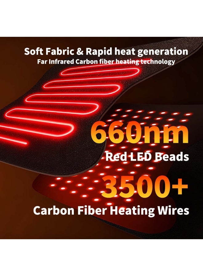 وسادة تدفئة الورك المطورة ذات الحزام القابل للتعديل، وحزام تدفئة وتدليك عرق النسا، ووسادة تدفئة الفخذ، ودعامة تدفئة الورك مع 3 أوضاع للتدفئة والتدليك، و105 خرزة LED (أسود). - Image 3