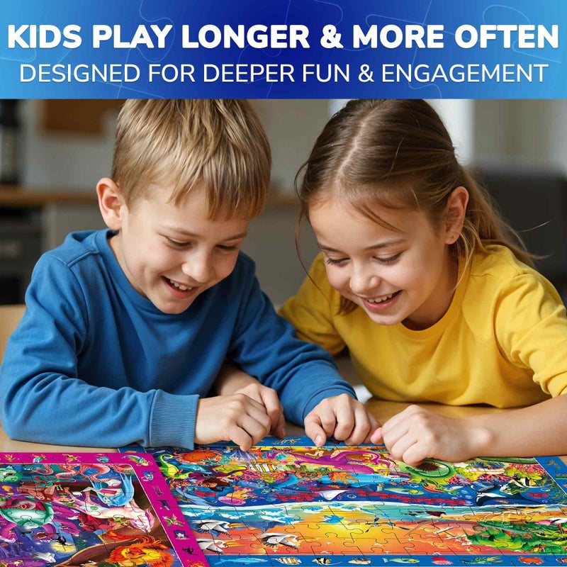 QUOKKA 100 Piece Puzzles for Kids Ages 4-6 - 4 Jigsaw Puzzles for Kids Ages 6-8 - Search and Find Observational Nocturnal Life for Childrens 5-8 - Learning Educational Toys for Boys and Girls 8-10 - Image 4
