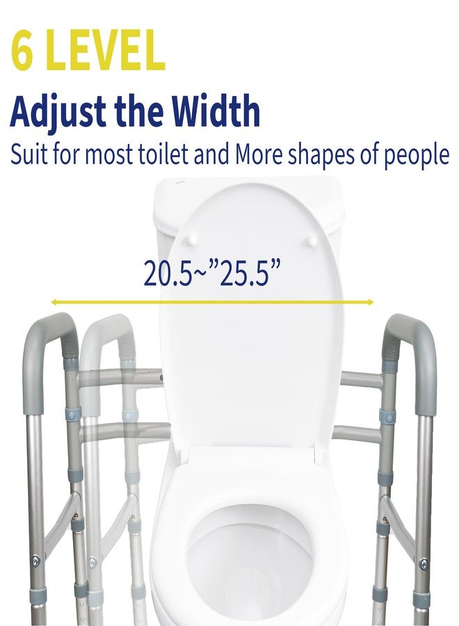 LandTale Toilet Safety Rails, Adjustable Toilet Rails for Elderly Adults Senior Disabled Handicap, Toilet Assistance Handles Safety Frames, Fit for Most Toilet, Foldable & Portable - Image 4