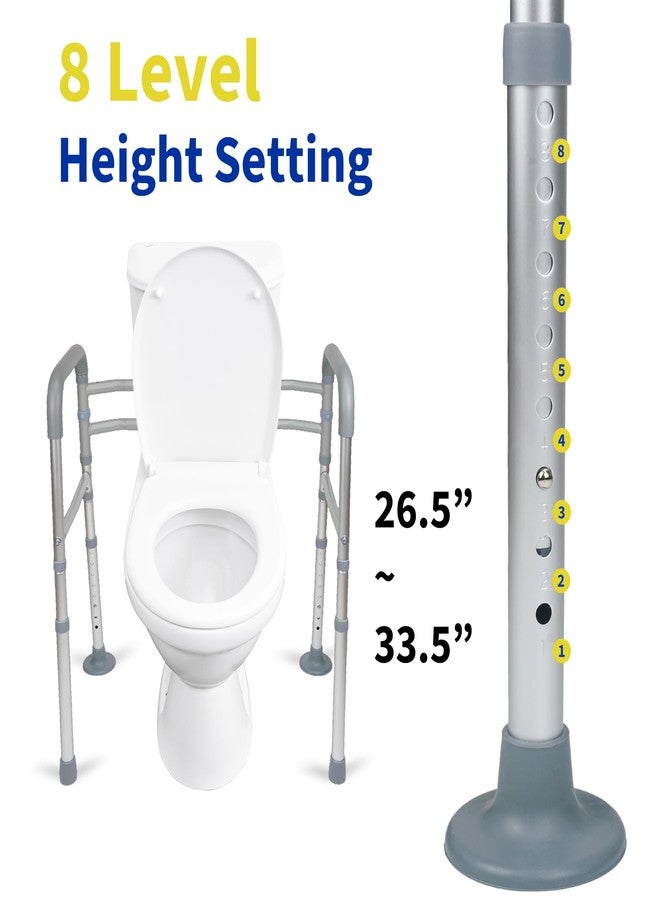LandTale Toilet Safety Rails, Adjustable Toilet Rails for Elderly Adults Senior Disabled Handicap, Toilet Assistance Handles Safety Frames, Fit for Most Toilet, Foldable & Portable - Image 5