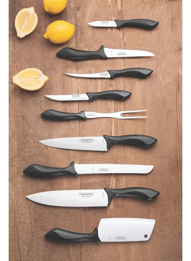 ترامونتينا Tramontina Affilata 8 Inches Chef Knife with Stainless Steel Blade and Black Polypropylene Handle