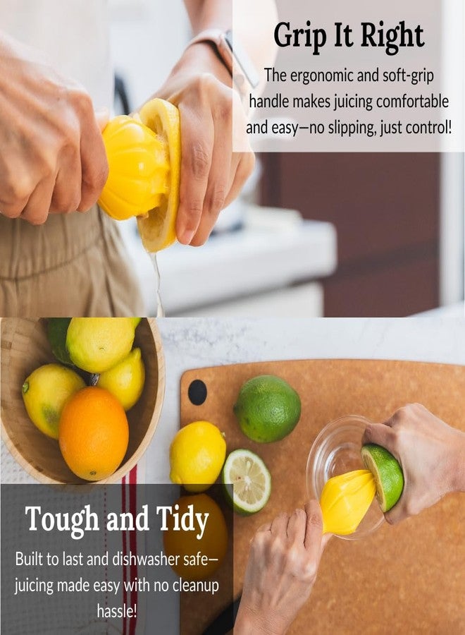 Prepara Juicy Juice Manual Hand Citrus Reamer for Lemons, Limes, and Oranges,Yellow - Image 3