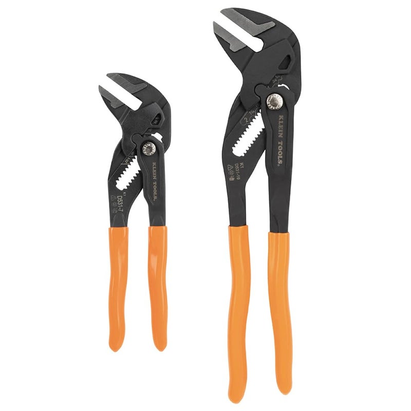 Klein Tools D53102KIT Adjustable Pliers Wrench Set, Compact High-Leverage Parallel Smooth Jaw Pliers, 7-Inch and 10-Inch, 2-Piece - Image 1