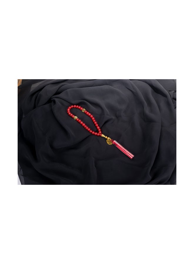 The Black Pearl Accessories Fabulous Red Opal Stone Prayer Bead of 33 Beads - Image 1