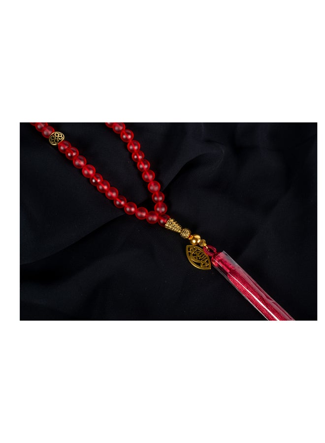 The Black Pearl Accessories Fabulous Red Opal Stone Prayer Bead of 33 Beads - Image 4