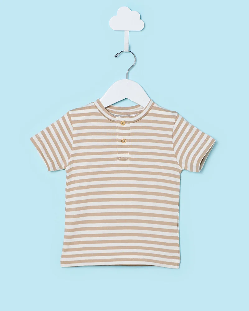 ردتاغ Infant Boys White Striped T-shirt