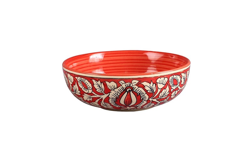 Caffeine مجموعة عشاء كافيين سيراميك يدوية الصنع حمراء مغولية (مجموعة من 5 قطع) - Image 2