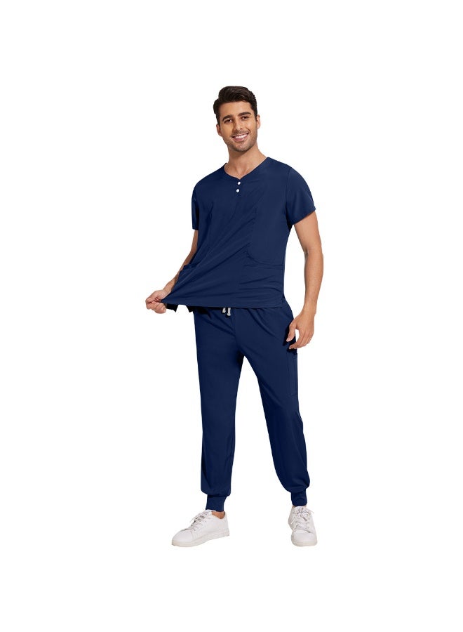 NIBEMINENT 2-Piece Working Scrubs Set - Scrubs Uniform Top & Pants for Surgery SPA & Beauty Workwear - Image 1