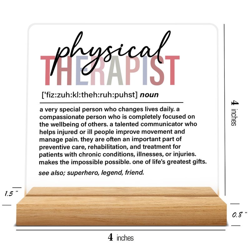 Zauly Physical Therapist Gifts for Men Women, Thank You Appreciate Gifts, Retirement Gift, Physical Therapist Definition Acrylic Desk Sign Office Decor - Image 3