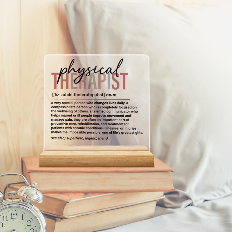 Zauly Physical Therapist Gifts for Men Women, Thank You Appreciate Gifts, Retirement Gift, Physical Therapist Definition Acrylic Desk Sign Office Decor - Image 5