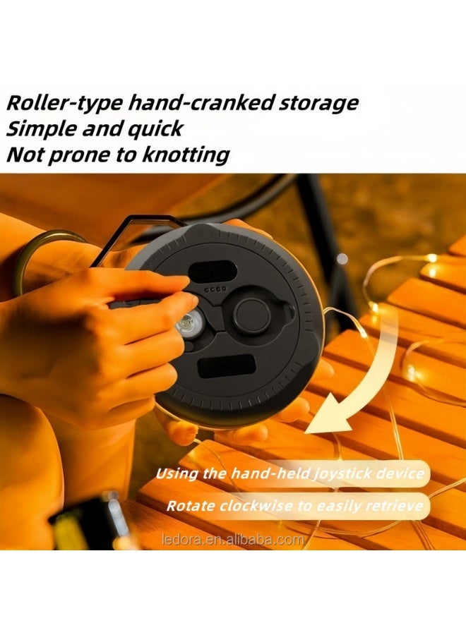 Generic Warm Light + Color Light 8M,Camping LED String Light, Tent Light, Outdoor Hanging Light, USB Rechargeable Lantern, Colorful Atmosphere Lamp, Portable Camping Light - Image 5