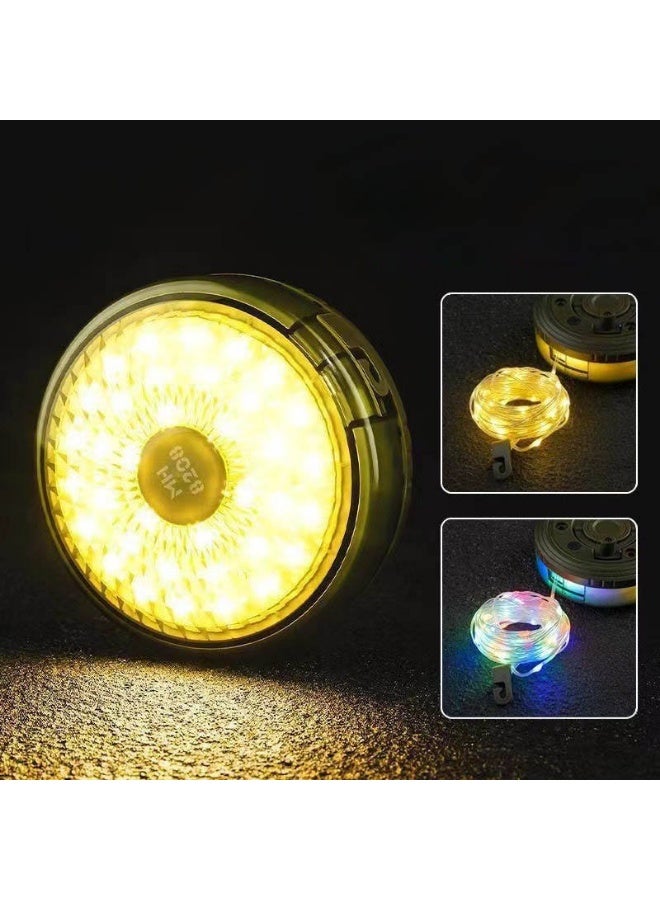 Generic Warm Light + Color Light 8M,Camping LED String Light, Tent Light, Outdoor Hanging Light, USB Rechargeable Lantern, Colorful Atmosphere Lamp, Portable Camping Light - Image 2