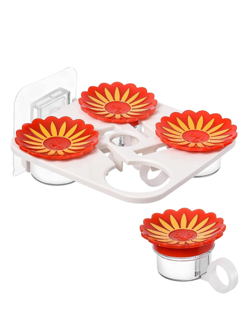 Excefore Window Hummingbird Feeder, Portable Handheld Feeders for Hummingbird, 4 Individual Feeders, 1 Strong Suction Cup, 1 Mount Base, Hummingbird Feeders for Outdoors - Image 1