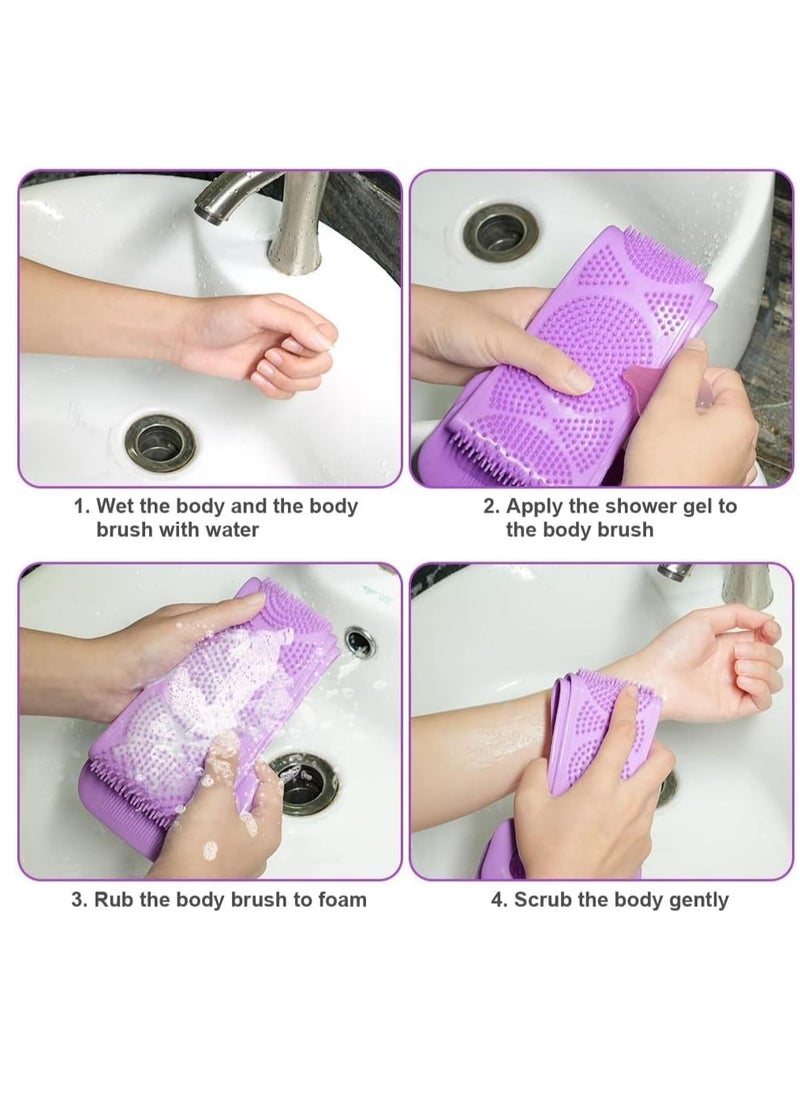 Plan A Double Sided Silicone Bath Brush, Deep Cleansing and Massage, Exfoliating Loofah for Dead Skin Removal, Easy to Clean, Suitable for All Ages, Perfect for Bathing Baby, Men and Women (Pink)  - Image 4