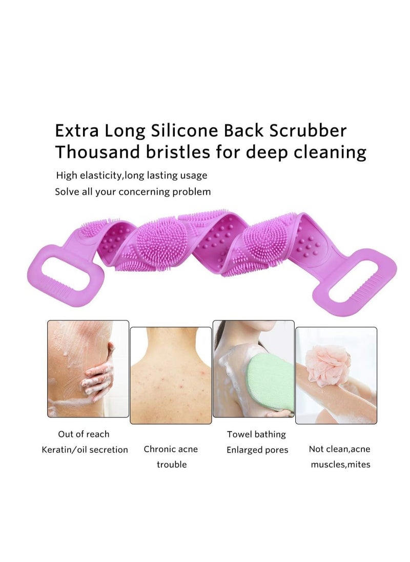 Plan A Double Sided Silicone Bath Brush, Deep Cleansing and Massage, Exfoliating Loofah for Dead Skin Removal, Easy to Clean, Suitable for All Ages, Perfect for Bathing Baby, Men and Women (Pink)  - Image 5