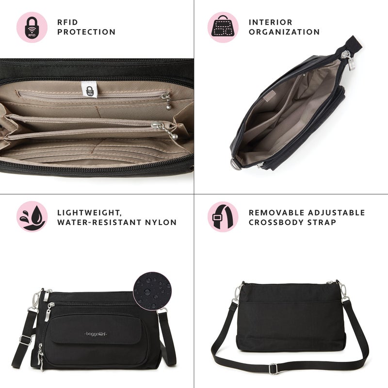 Baggallini حقيبة باغاليني النسائية الأصلية اليومية، سوداء، مقاس واحد أمريكي - Image 3