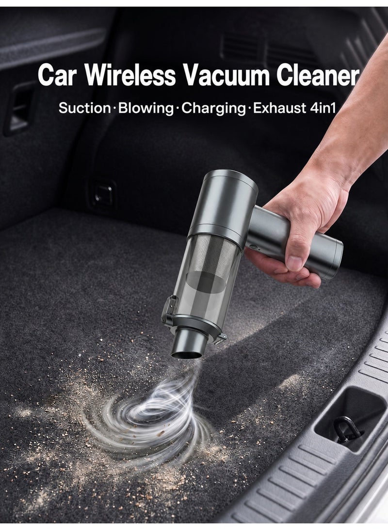 SUITU Car Vacuum Cleaner Cordless, 4-in-1 Wireless Handheld Vacuum and Air Duster and Pump, 12500PA Brushless Motor Mini Vacuum with Type-C Rechargeable Battery and Multiple Accessories for Car, Home, Office, Camping - Image 2