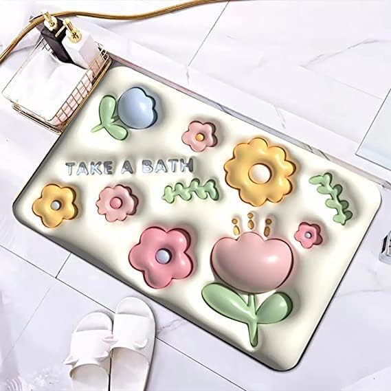 MYSELF 3D Visual Bathroom Mat Step into Luxury and Safety with Our Rubber NonSlip Washable and Soft Floor MatAnti Skid Water Soaking MatQuick Drying Absorbent Sink Floor Rug - Image 2