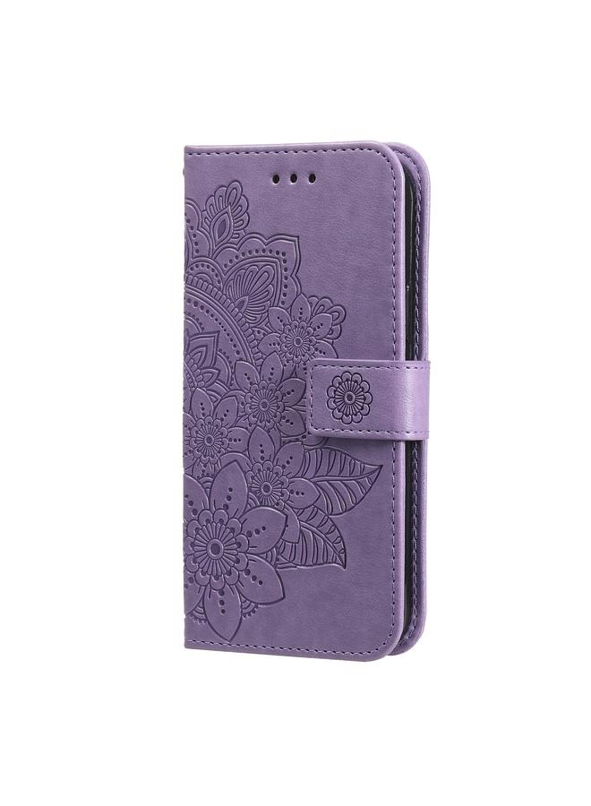 زبون جراب لهاتف Infinix Smart 6 مصنوع من الجلد المنقوش بسبع بتلات زهور - Image 2