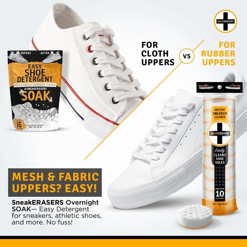 SneakERASERS Instant Sneaker Cleaner, Premium Shoe Cleaning Kit for Sneakers, Dual-Sided Sponges, Effective for Tennis Shoes & Women Men Sneakers, Gentle Rub Design (10 Pack) - Image 5
