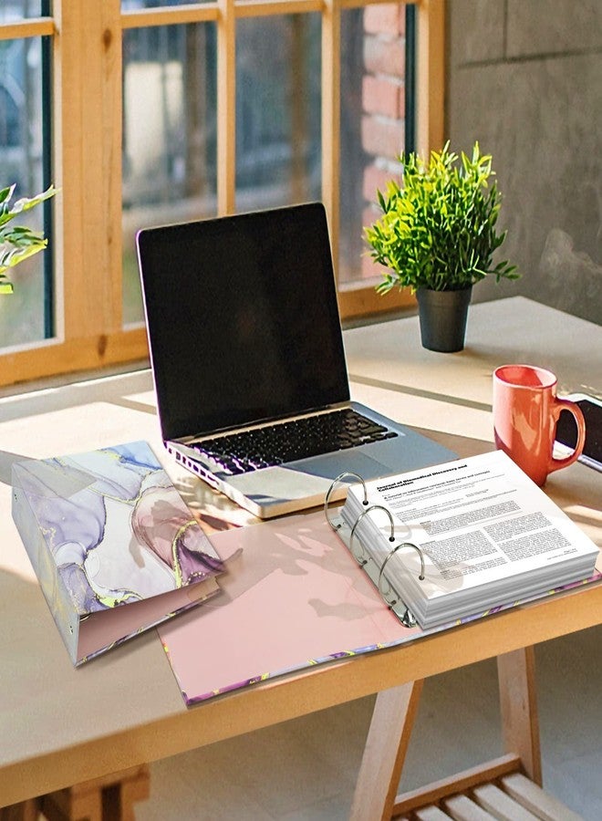 tutata Mini 3 Ring Binder 5.5 x 8.5, 2-Inch Binder, Round Ring, Pink, 2 Pack - Image 3