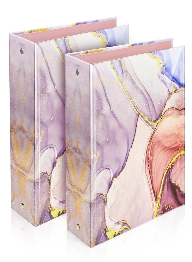 tutata Mini 3 Ring Binder 5.5 x 8.5, 2-Inch Binder, Round Ring, Pink, 2 Pack - Image 1