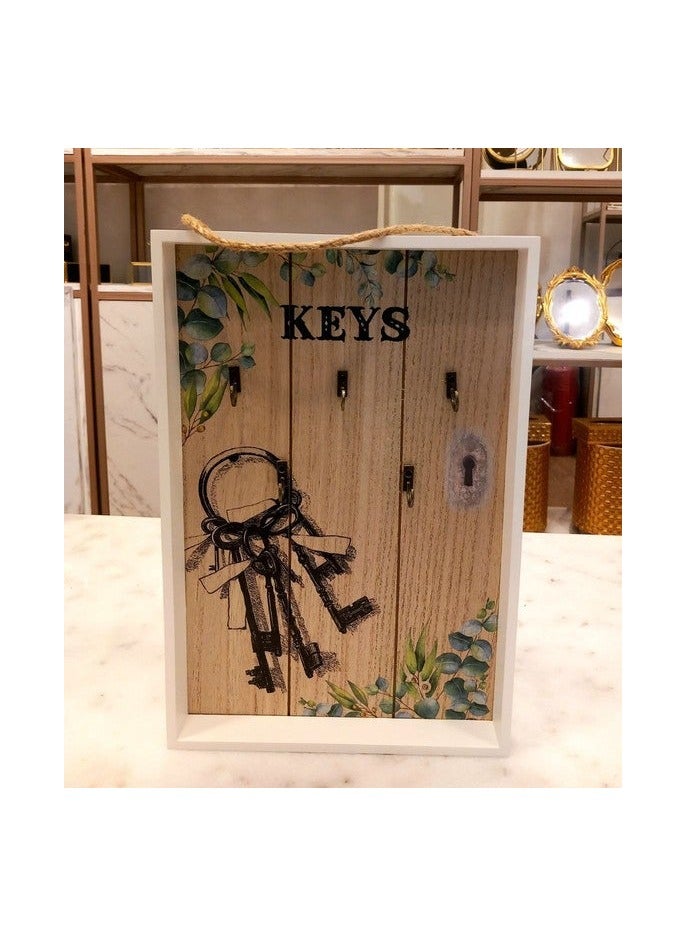 Vintage Style Wooden Wall-Mounted Key Holder Box