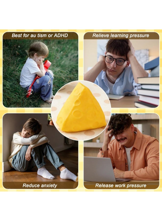 Big Squishy Cheese,Squeeze Toys Cheese Block for Stress & Anxiety Relief,Slow Rising Fidget Sensory Toy for Adults and Kids,Perfect for Focus & Fun - Image 4