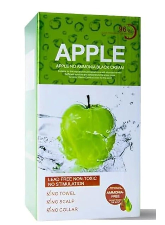 Ammonia Free Apple Fruit Extract Hair Dye Cream 96H to Long Lasting Color for Hair and Beard (Black) - Image 1