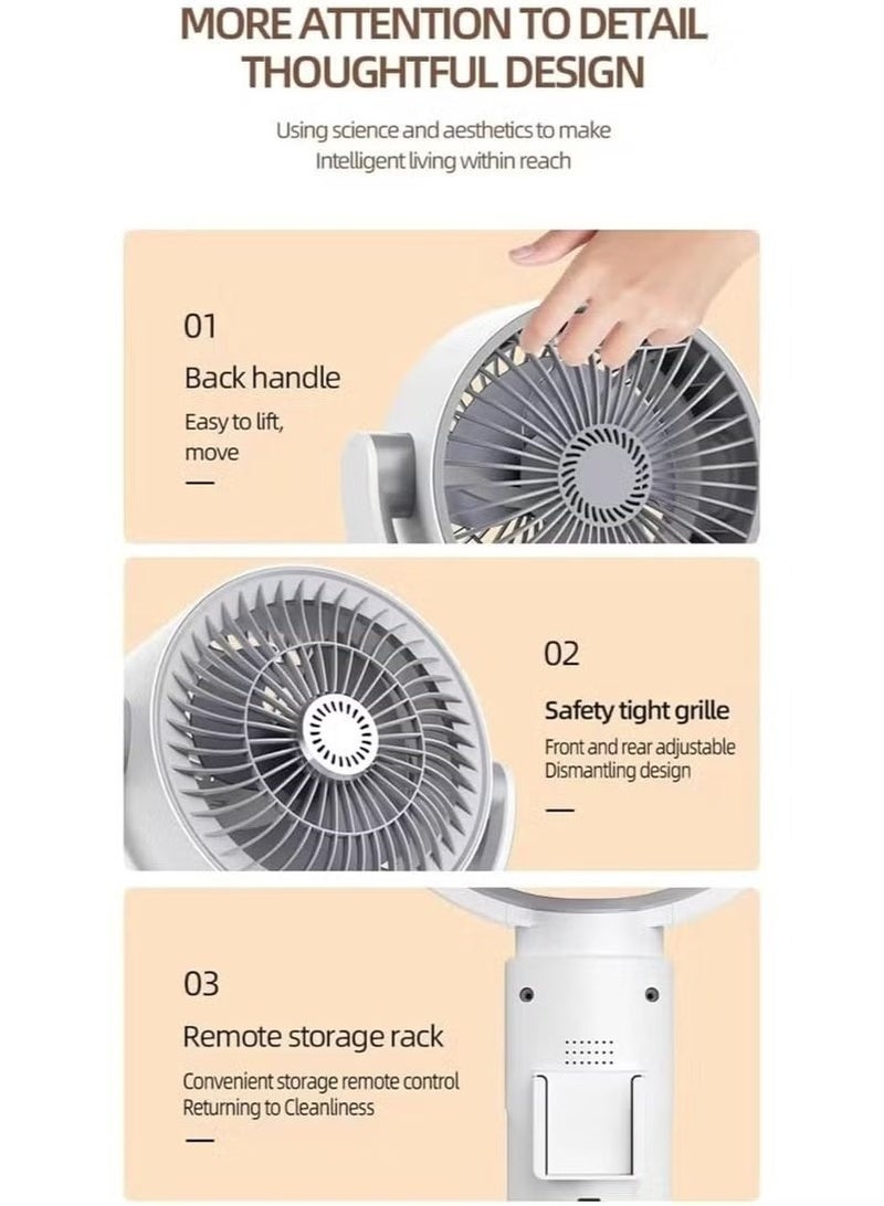 Denx Adjustable Height Floor Fan with 5 Speeds, Remote Control DX2607 - Image 3