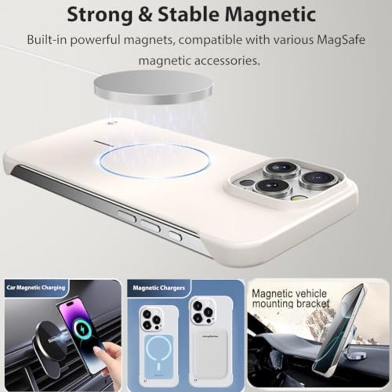 حافظة لهاتف iPhone 13 Pro MagSafe ذات ملمس معدني عاري [مغناطيس قوي مدمج] [تبديد سريع للحرارة] حافظة نحيفة بلا حدود لهاتف iPhone 13 Pro، غطاء MagSafe رفيع وقوي 6.1 - Image 3
