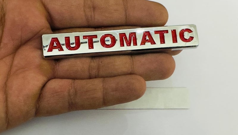 AUTO MT Chrome RED Automatic 3D Sticker 10cmx1.6cm Logo Car Bike Metal Logo Car Emblem 3D Badge Auto Racing Sport Sticker Grand Tourer Decal-1 Piece - Image 1