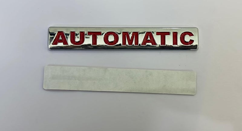 AUTO MT Chrome RED Automatic 3D Sticker 10cmx1.6cm Logo Car Bike Metal Logo Car Emblem 3D Badge Auto Racing Sport Sticker Grand Tourer Decal-1 Piece - Image 2