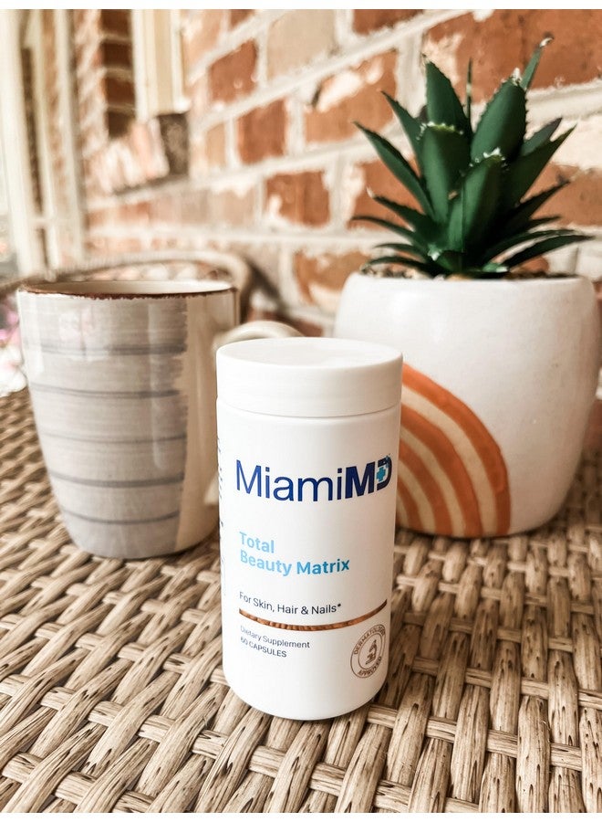 MiamiMD Total Beauty Matrix Collagen Supplements for Women - Collagen Capsules with Vitamin C for Hair, Skin and Nails - Cruelty Free - 60 Capsules - Image 2